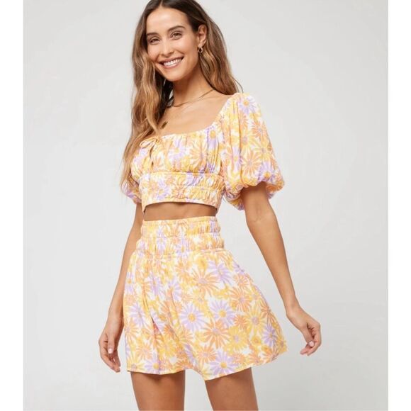 L*Space S Printed Jax Skirt in Oopsie Daisy- like new - Picture 2 of 8